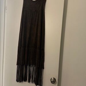 Boho brown fringe skirt size Medium